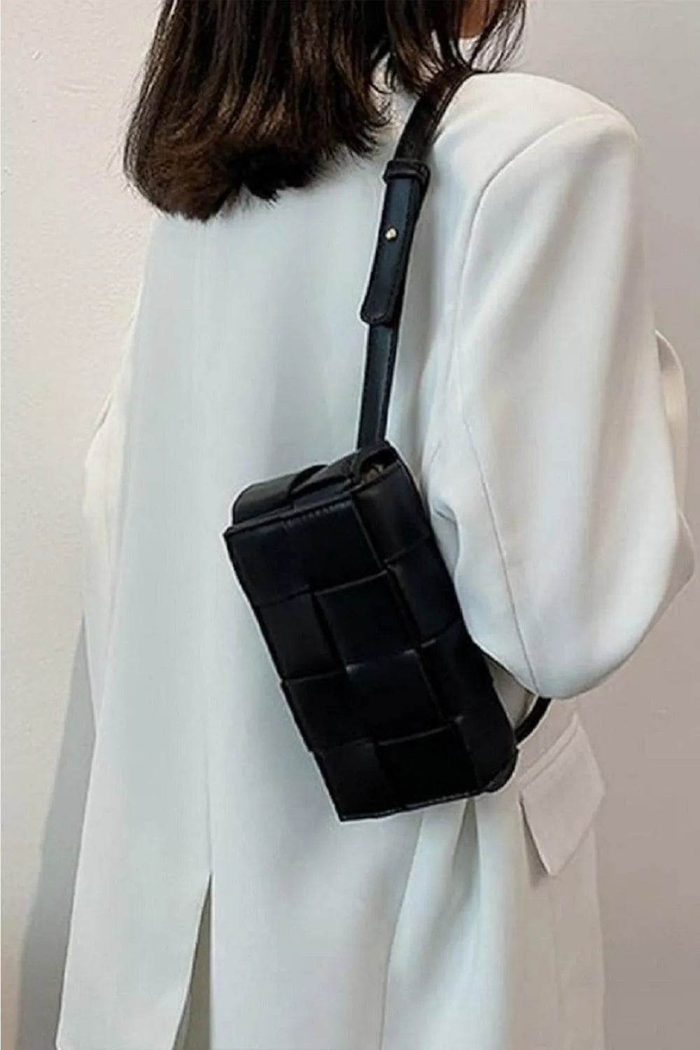 Bona Fide Fashion - Vegan Leather Woven Crossbody Bag - Women Fashion - Bona Fide Fashion