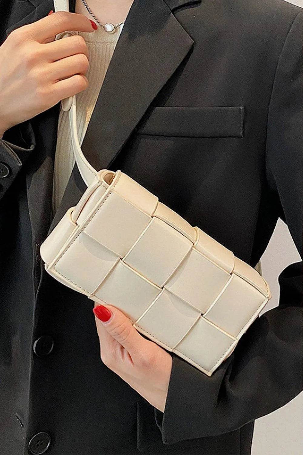 Bona Fide Fashion - Vegan Leather Woven Crossbody Bag - Women Fashion - Bona Fide Fashion