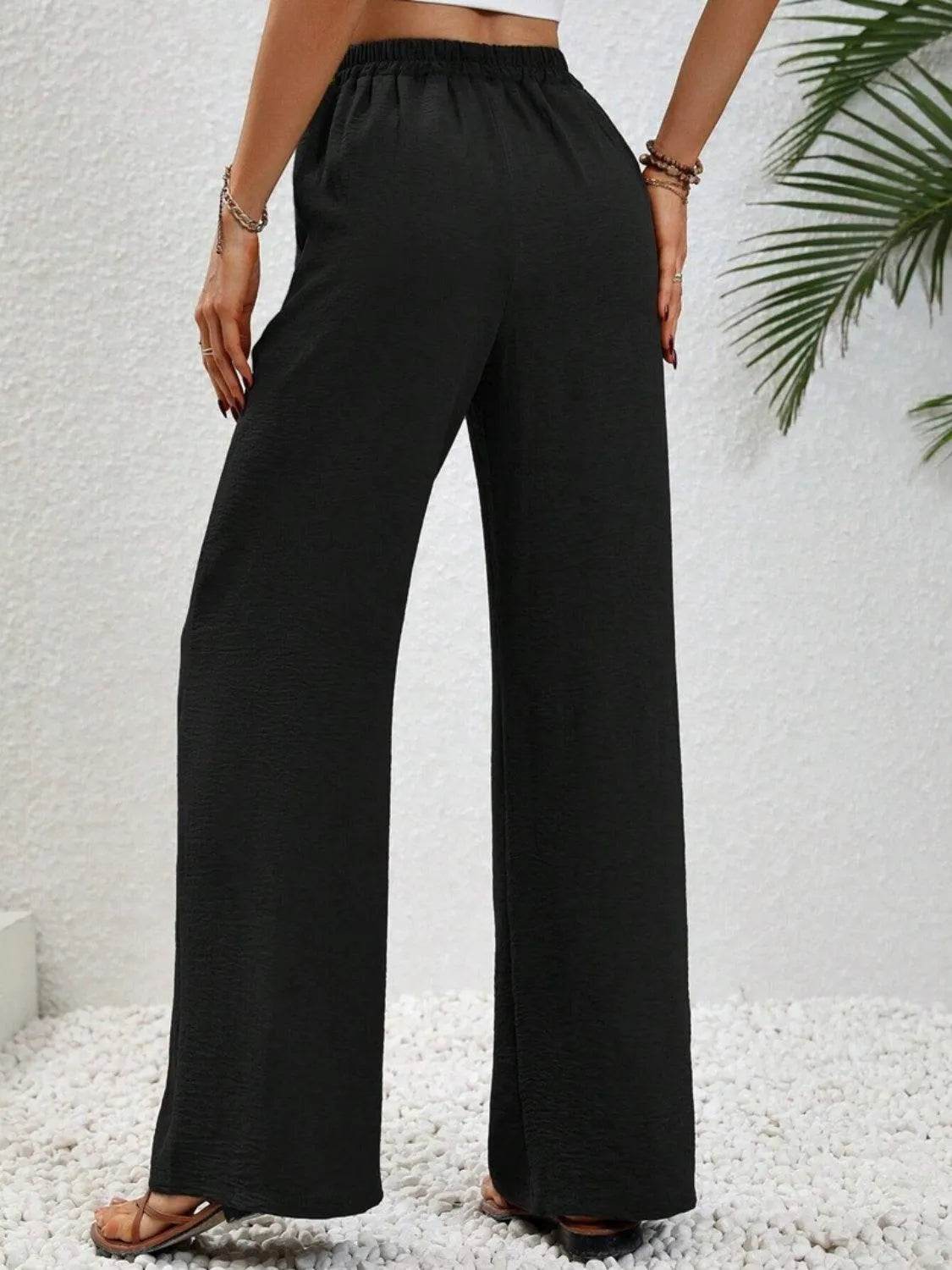 Bona Fide Fashion - Wide Leg Drawstring Pants - Women Fashion - Bona Fide Fashion