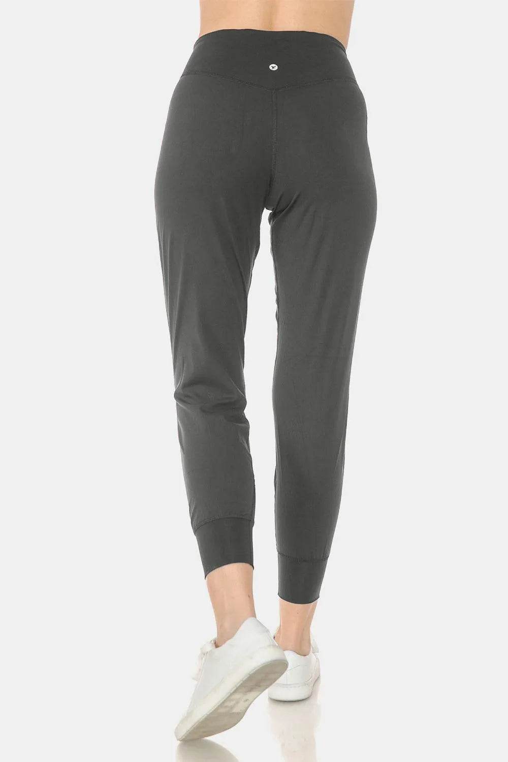 Bona Fide Fashion - Wide Waistband Slim Active Joggers - Women Fashion - Bona Fide Fashion