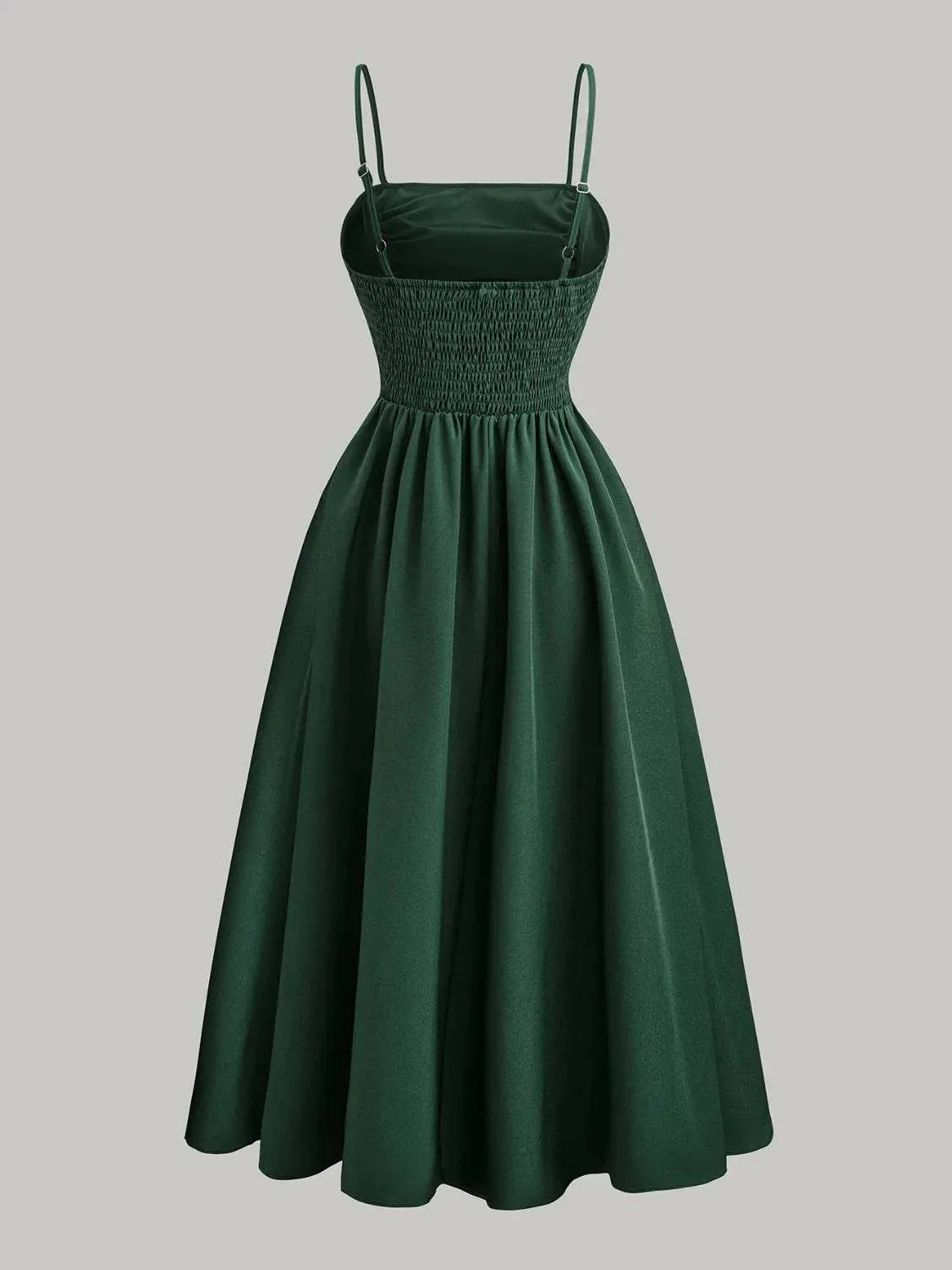 Smocked Square Neck Cami Dress - Bona Fide Fashion