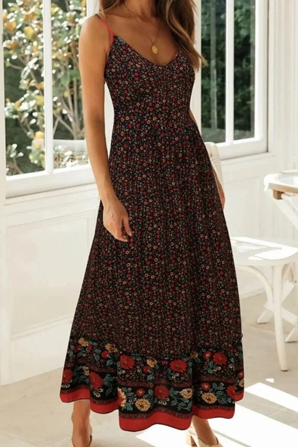 Printed Maxi Cami Dress - Bona Fide Fashion