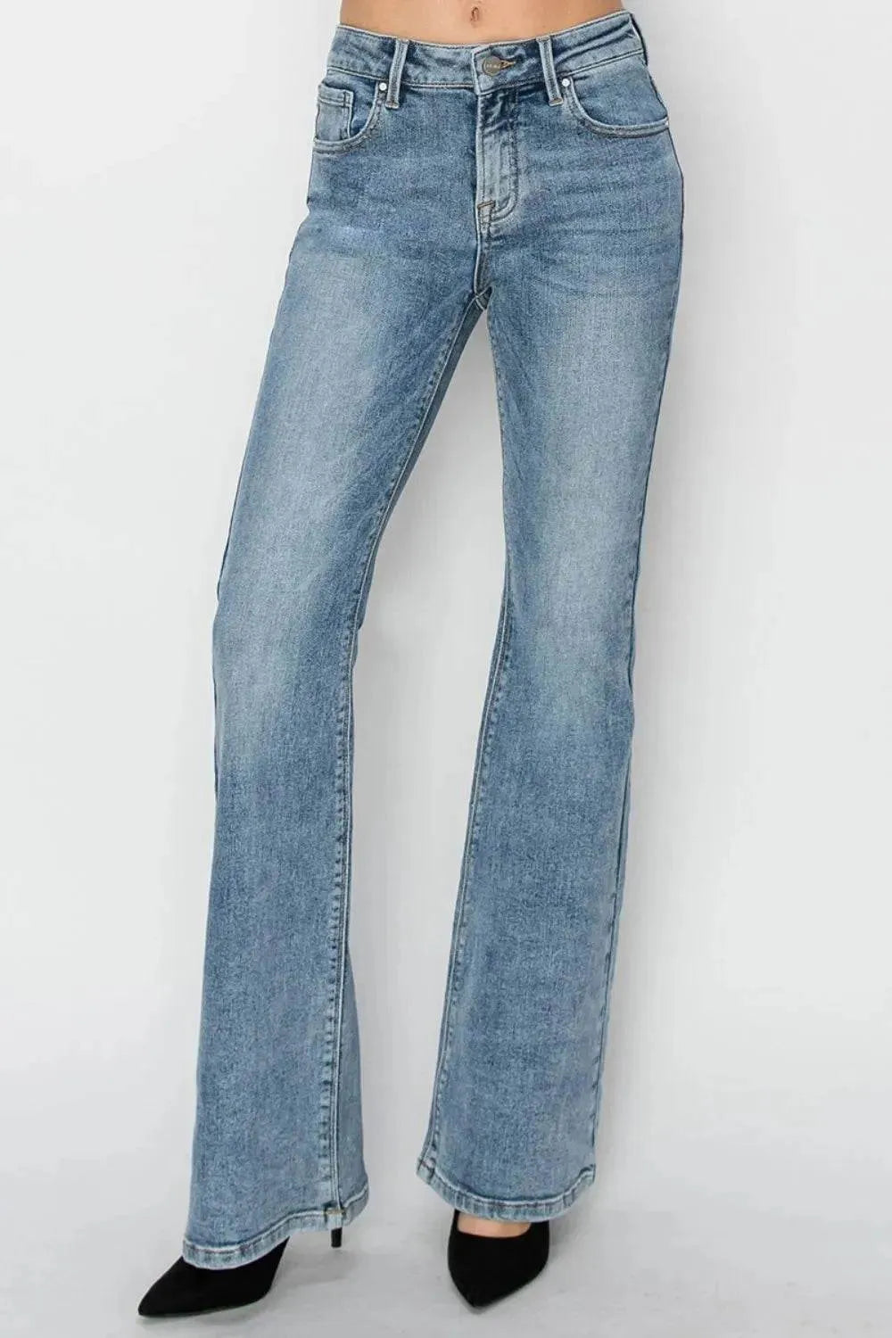 RISEN Full Size Mid Rise Bootcut Jeans - Bona Fide Fashion