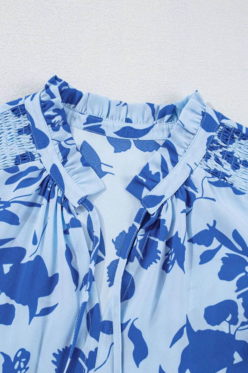 Floral Print Tiered Frilled Trim Flutter Sleeve Dress - Bona Fide Fashion