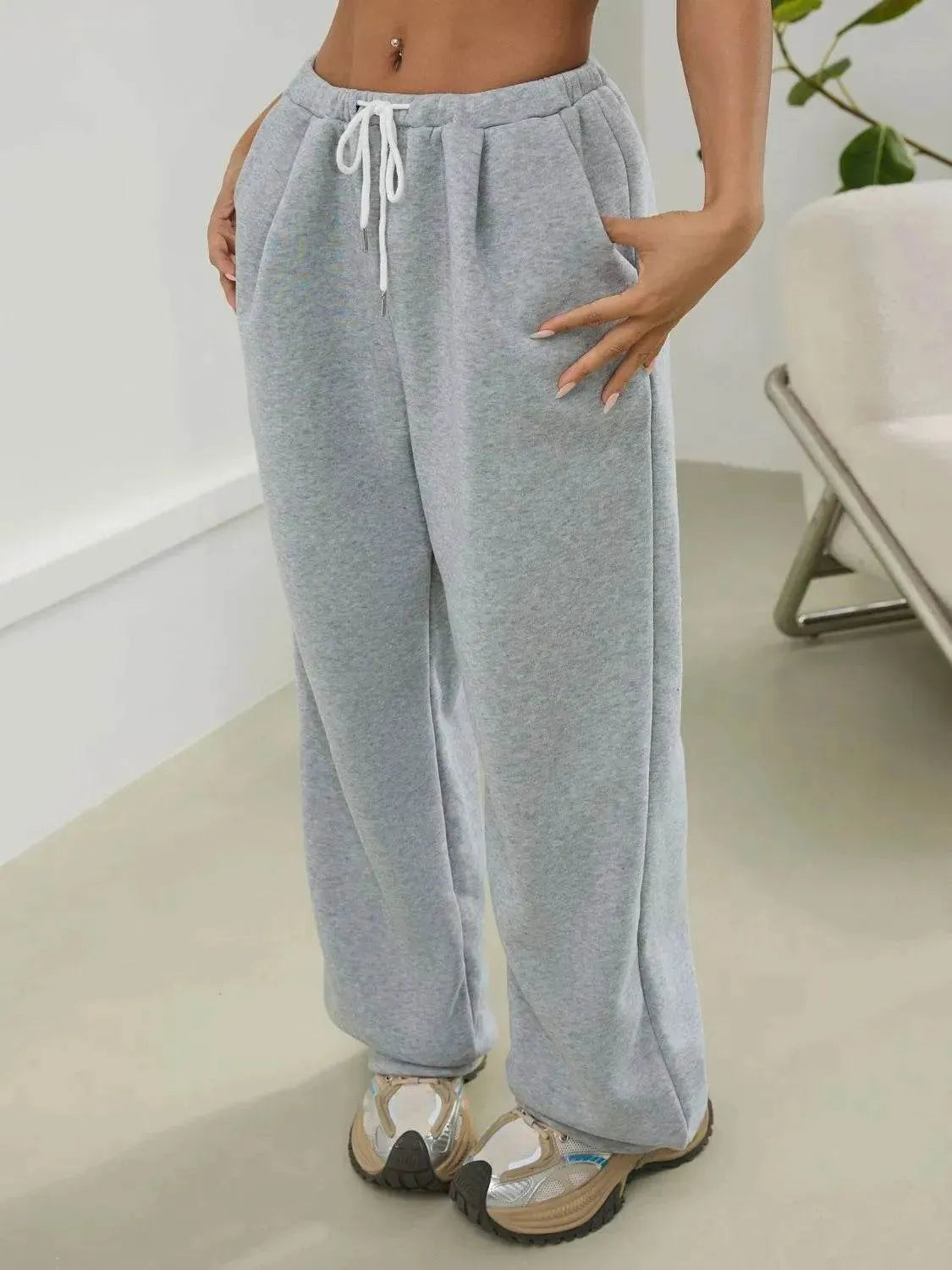 Drawstring Wide Leg Pants - Bona Fide Fashion