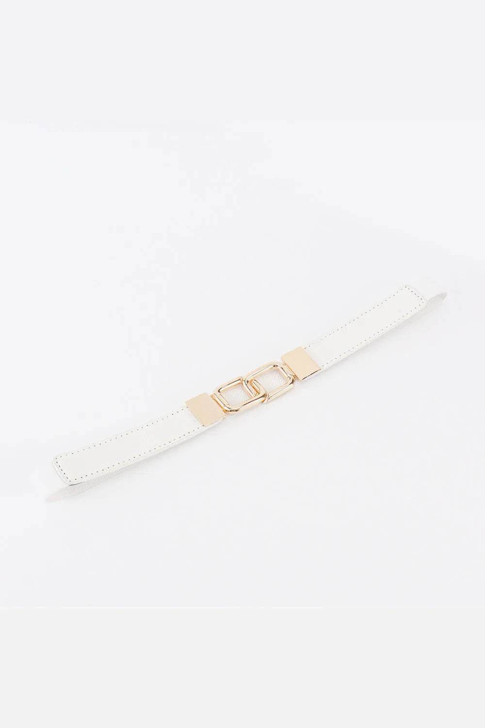 Geometric Double Buckle Elastic Belt - Bona Fide Fashion