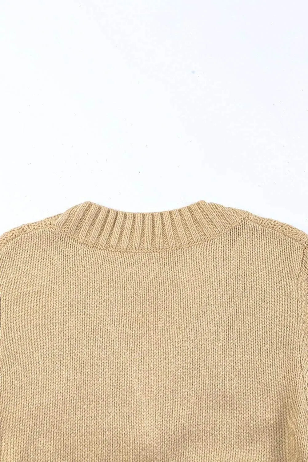 Cable-Knit Button Down V-Neck Cardigan - Bona Fide Fashion