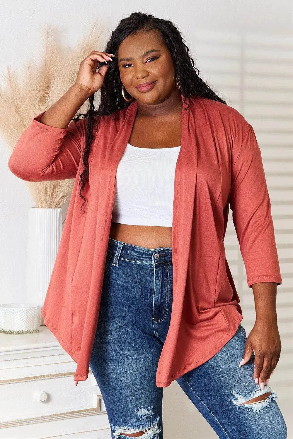 Culture Code Full Size Open Front Cardigan - Bona Fide Fashion