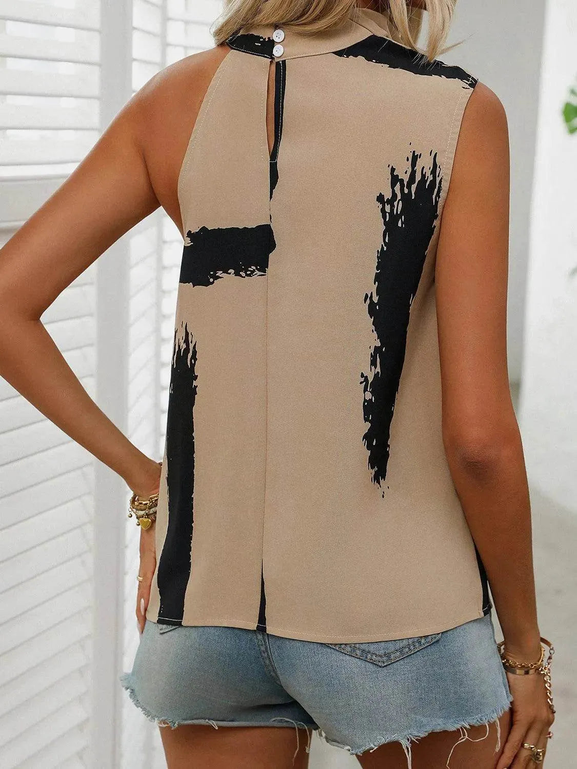Cowl Neck Sleeveless Blouse – Elegant Draped Top for Women - Bona Fide Fashion