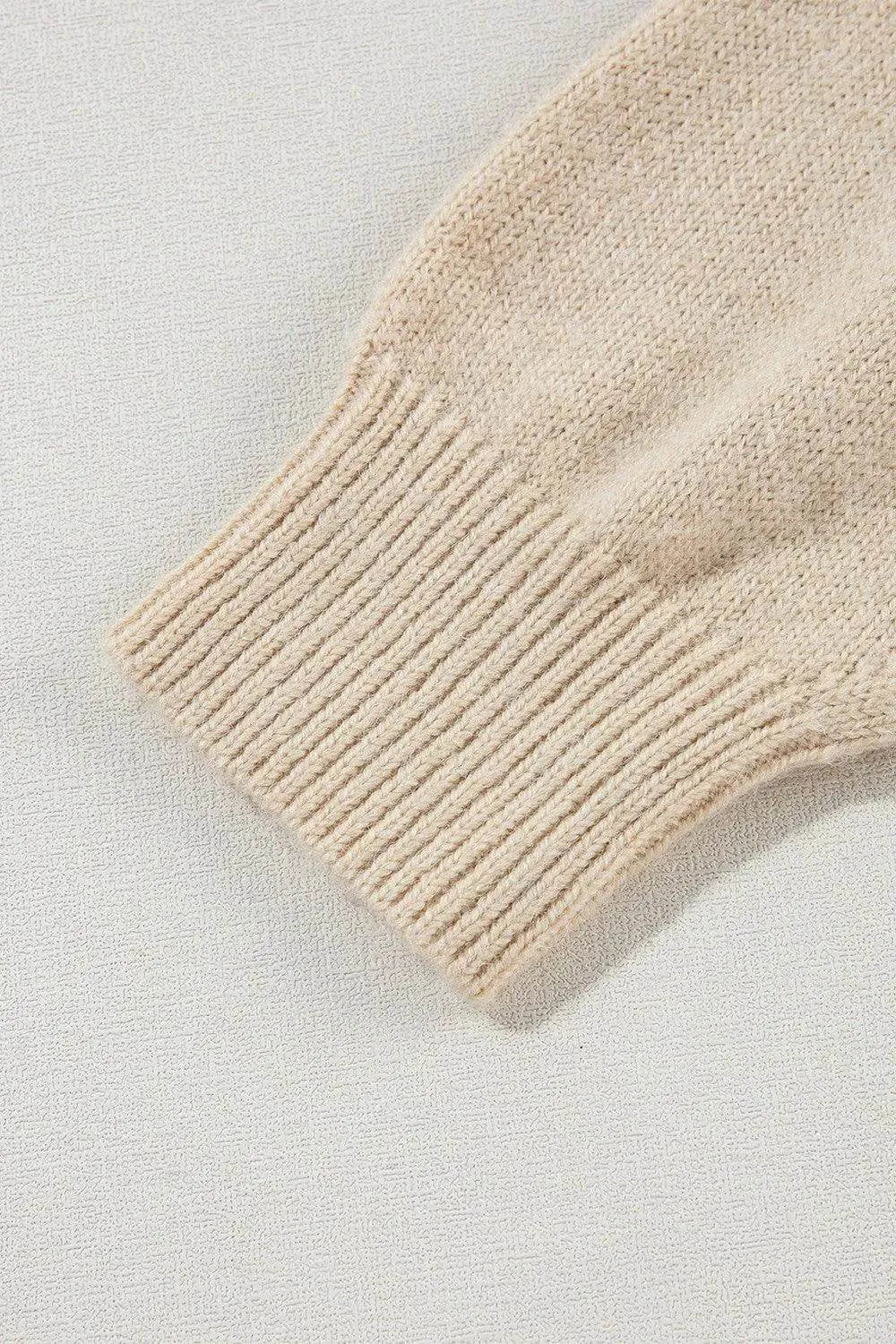 Crochet Flower Round Neck Long Sleeve Sweater - Bona Fide Fashion