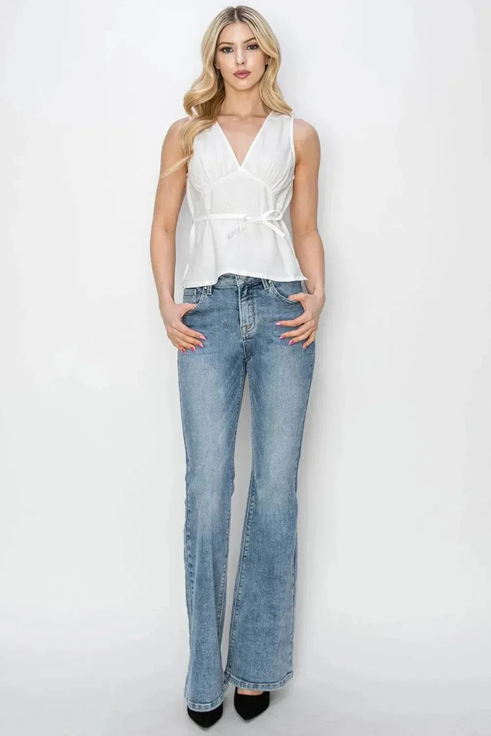 RISEN Full Size Mid Rise Bootcut Jeans - Bona Fide Fashion