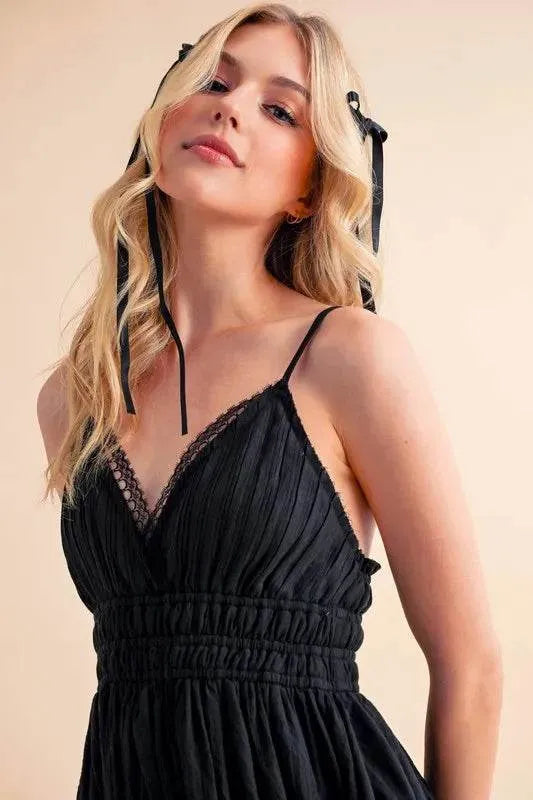 Aemi+Co Lace Detail Mini Cami Dress - Bona Fide Fashion