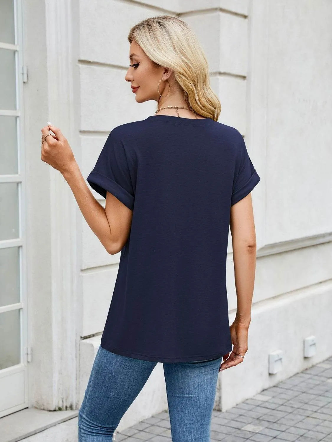 Florira Round Neck Short Sleeve T-Shirt - Bona Fide Fashion