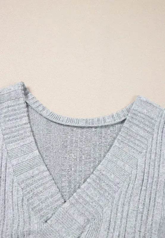 Crossover Backless Long Sleeve Knit Top - Bona Fide Fashion