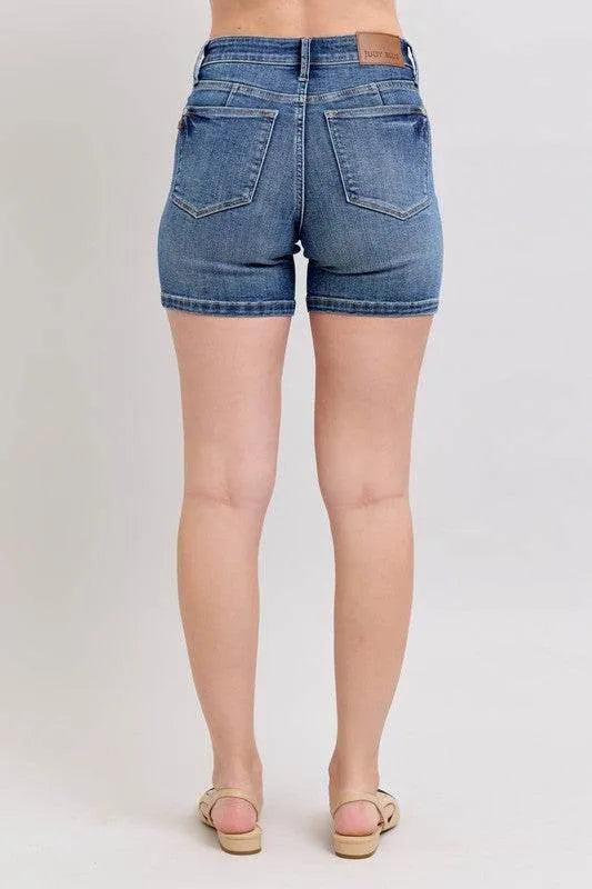 Judy Blue Full Size High Waist Denim Shorts Plus Size - Bona Fide Fashion