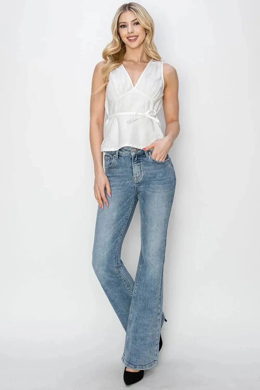 RISEN Full Size Mid Rise Bootcut Jeans - Bona Fide Fashion