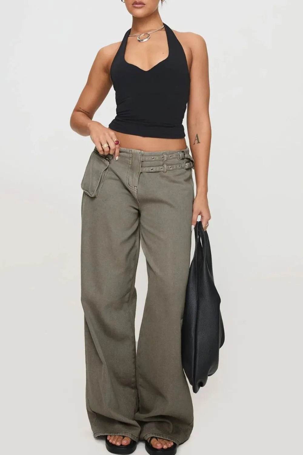 Wide Leg Jeans with Pockets - Bona Fide Fashion