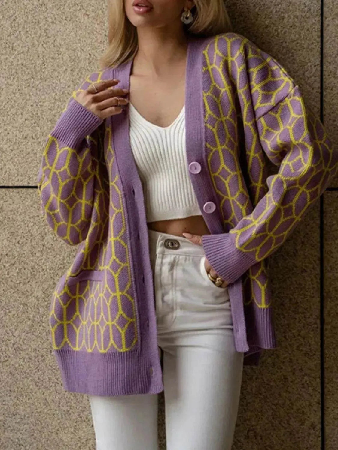 Button Up Long Sleeve Cardigan - Bona Fide Fashion