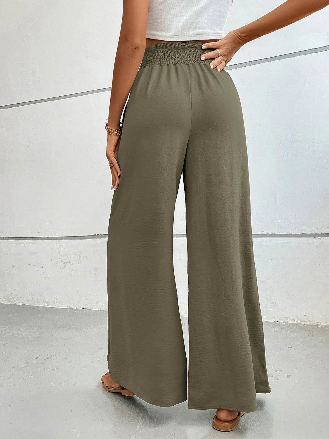 Perfee Wide Leg Pants with Pockets - Bona Fide Fashion