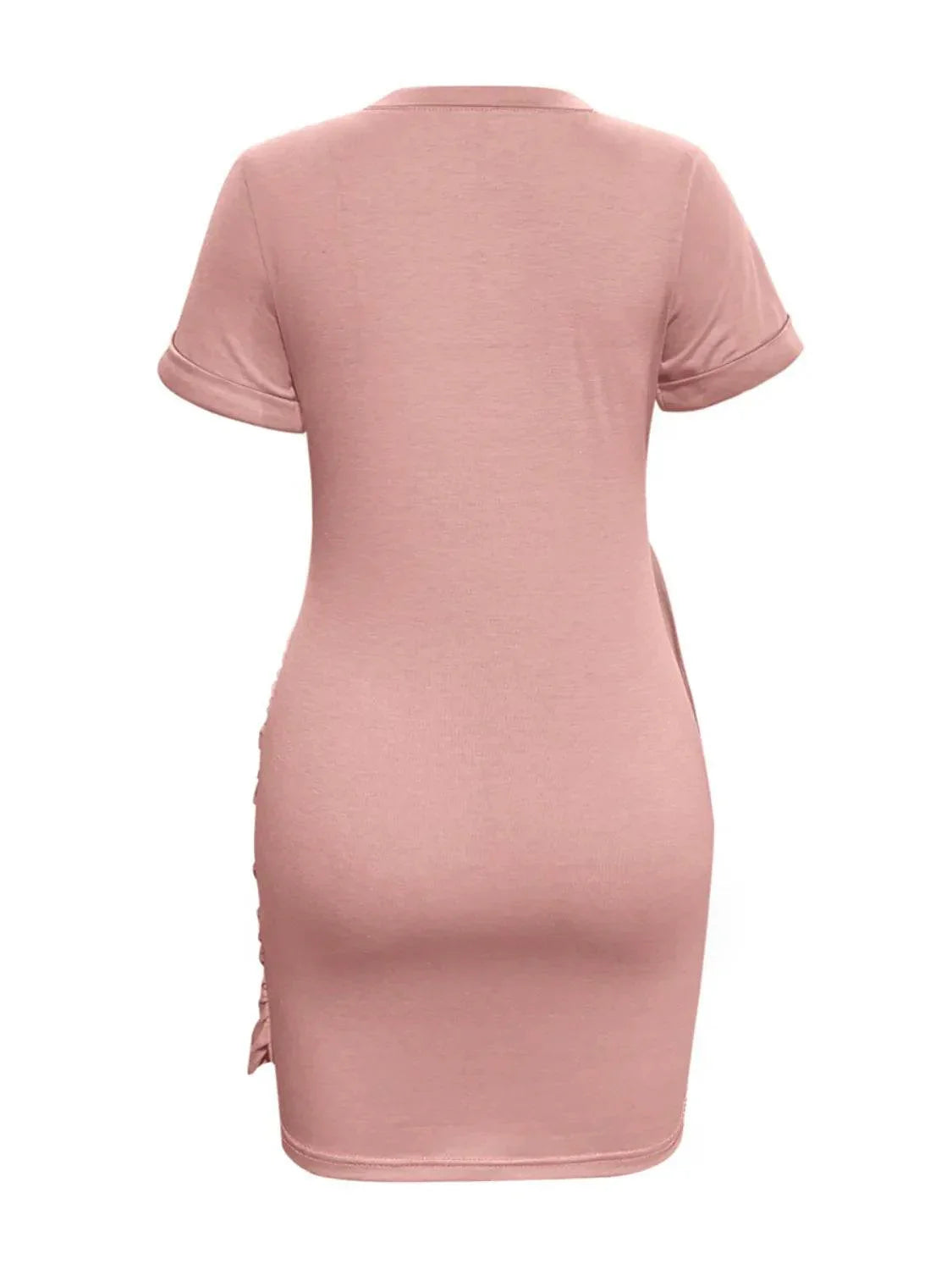 Round Neck Short Sleeve Mini Tee Dress - Bona Fide Fashion