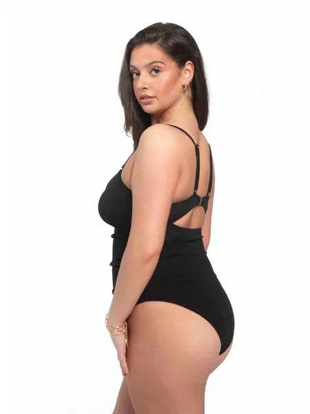 Women's Twist Front Cut Out Ruched Swimsuit H8SMEUBAH6 - Bona Fide Fashion