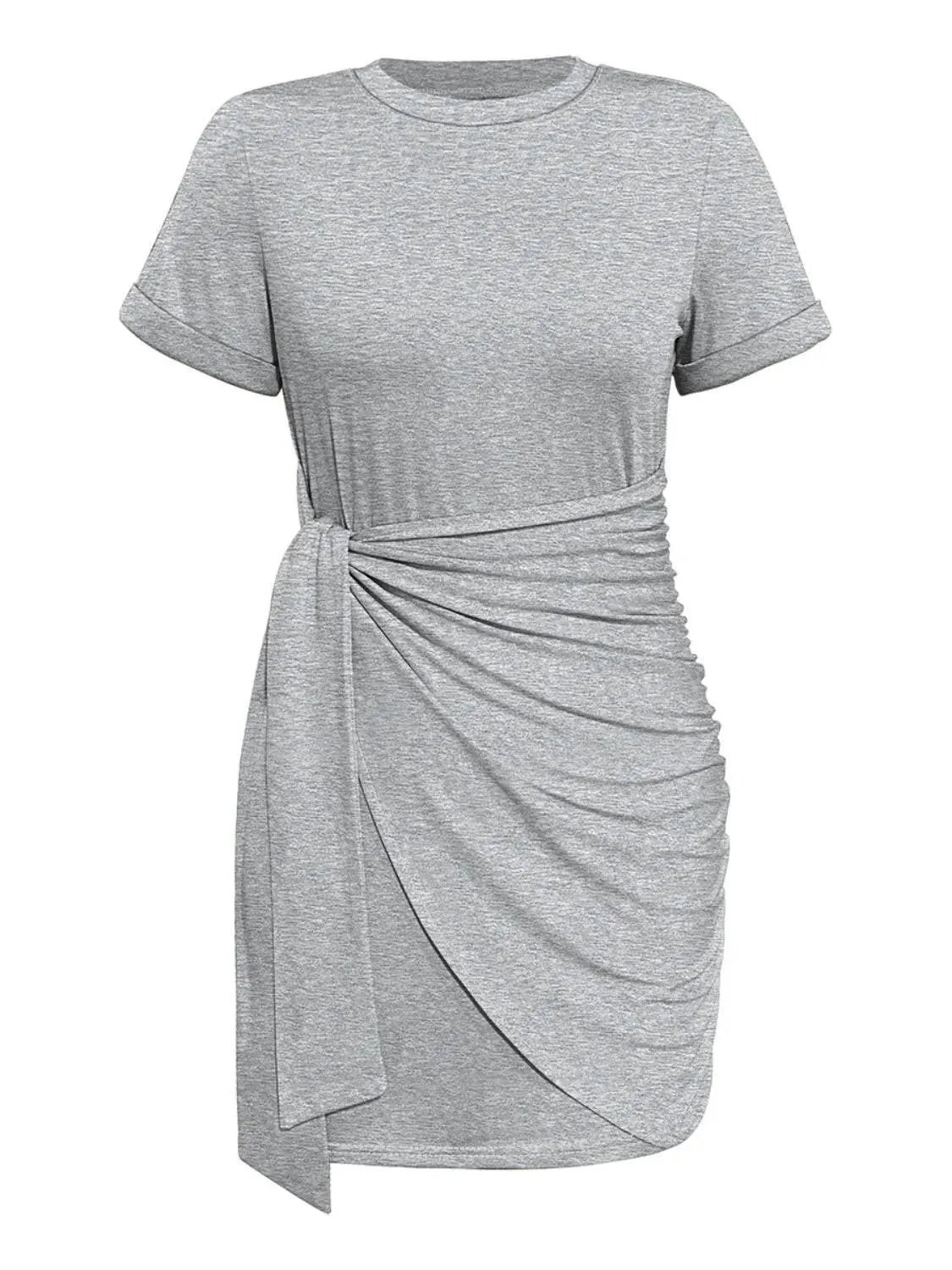 Round Neck Short Sleeve Mini Tee Dress - Bona Fide Fashion