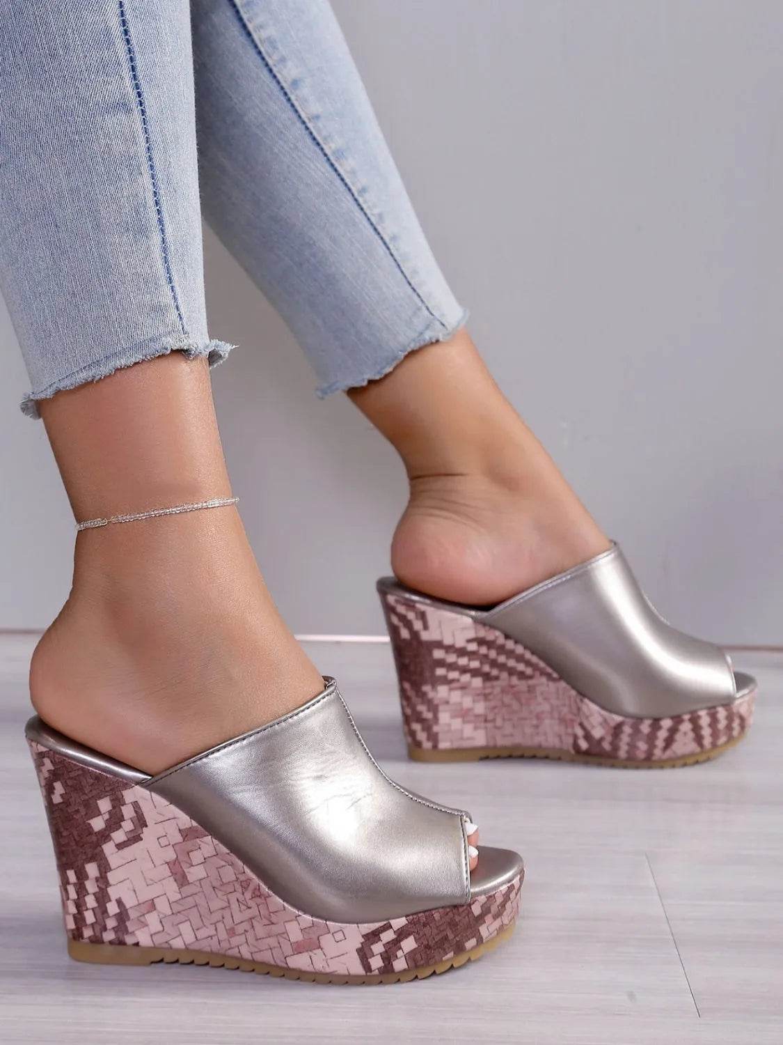 PU Leather High Heel Sandals - Bona Fide Fashion