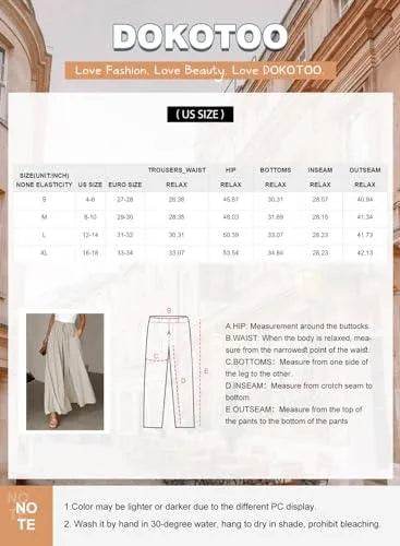 Dokotoo Fashion Womens High Waist Drawstring Wide Leg LongPants Casual Loose Breathable Lounge Yoga Trousers for Women Ladies Beach Pants with Pockets Beige L - Bona Fide Fashion