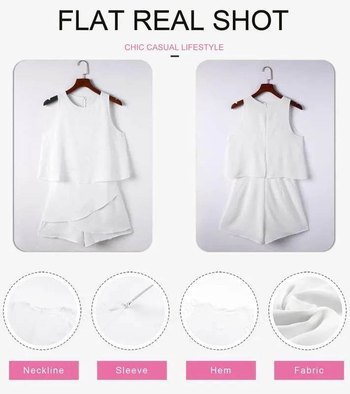 Dokotoo Womens Ladies Fashion 2023 Elegant Summer Casual Sexy Off Shoulder Halter Neck Ruffle Chiffon Sleeveless One Piece Short Rompers Jumpsuits for Women Short White M - Bona Fide Fashion