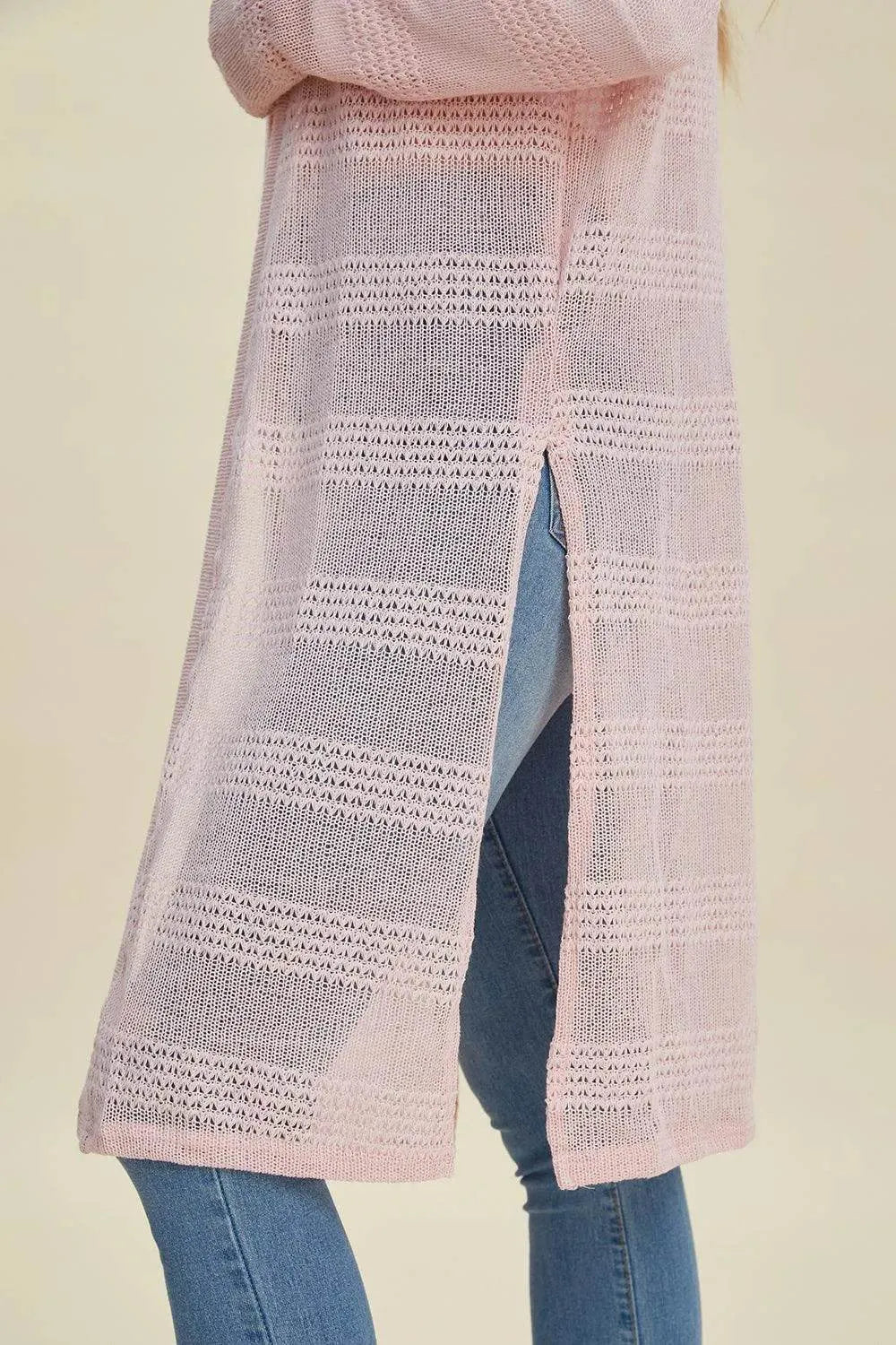 Double Take Full Size Open Front Longline Cardigan - Bona Fide Fashion