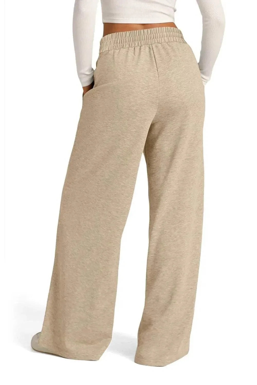 Drawstring Elastic Waist Wide Leg Pants - Bona Fide Fashion