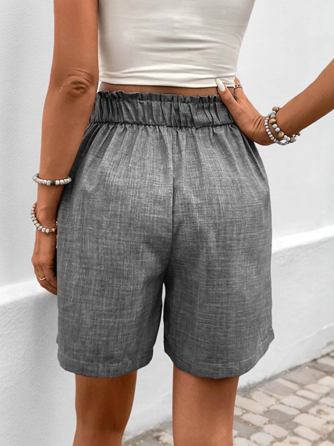 Perfee Frill Shorts with Pockets - Bona Fide Fashion