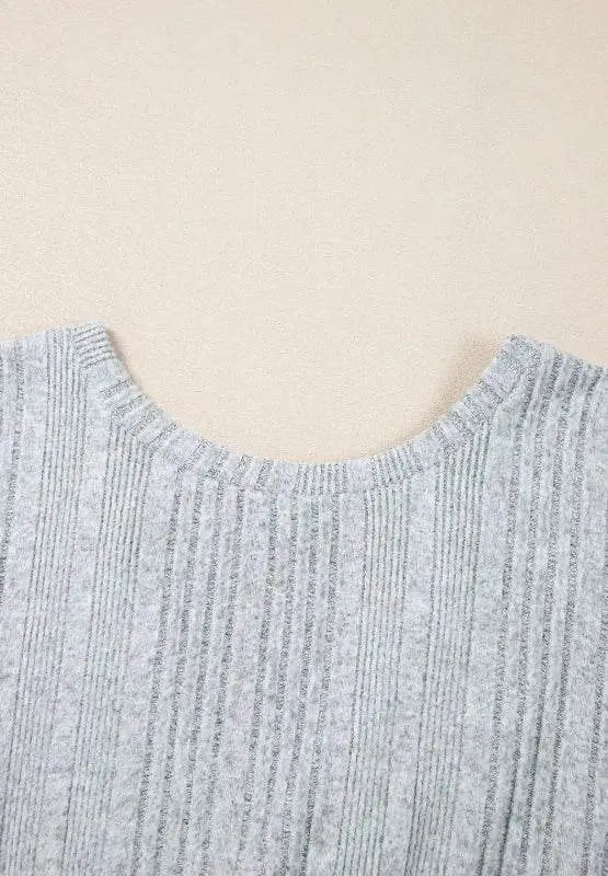 Crossover Backless Long Sleeve Knit Top - Bona Fide Fashion