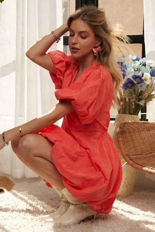 Adora Puff Sleeve Floral Dress – Romantic Cottagecore Style for Spring & Summer - Bona Fide Fashion