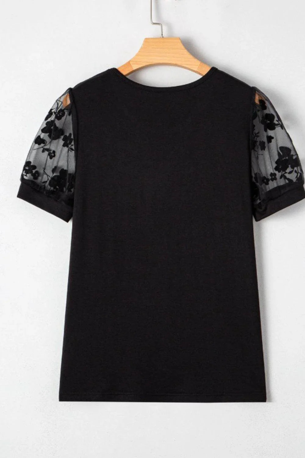 Flora Lace Patchwork Crew Neck Top - Bona Fide Fashion