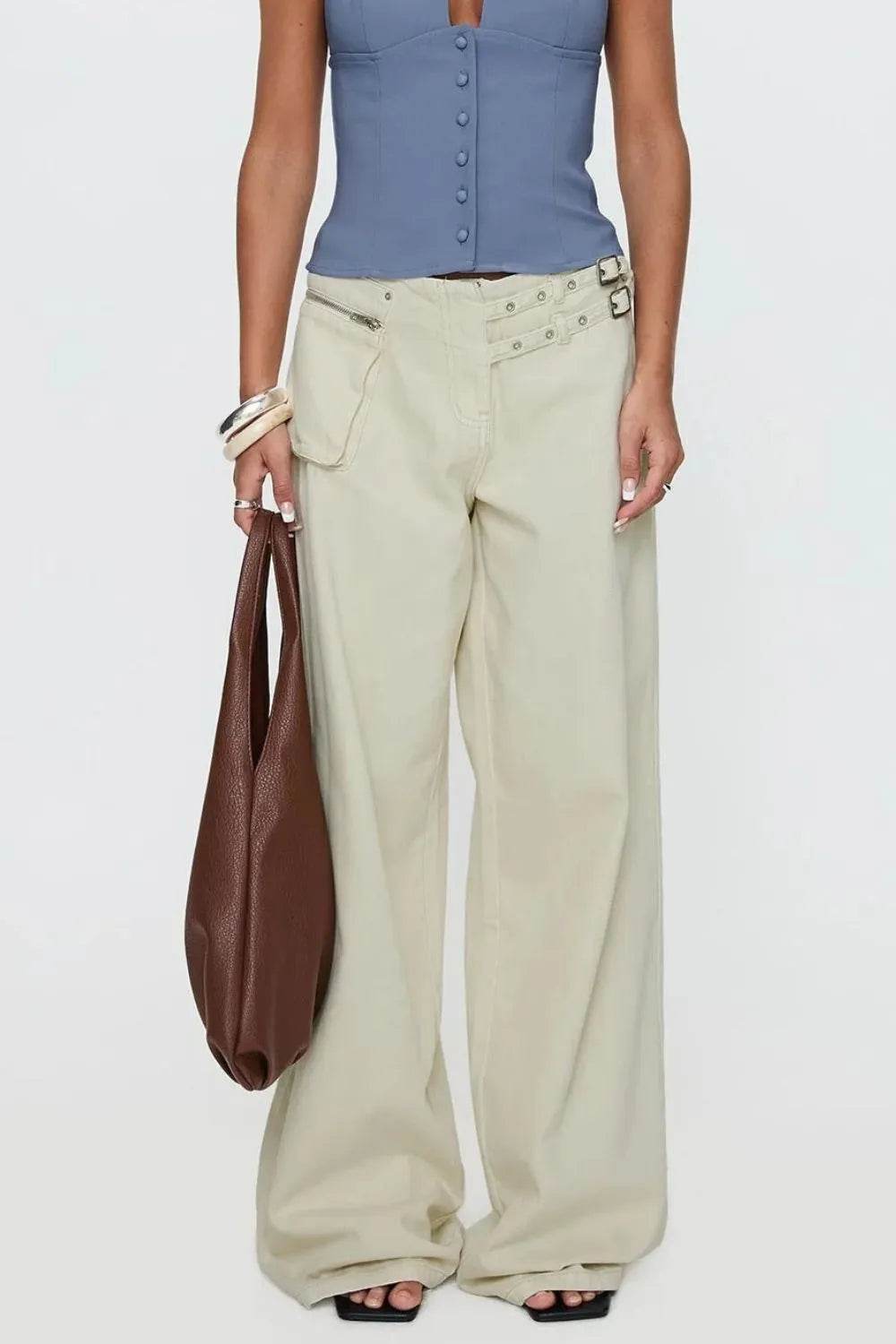 Wide Leg Jeans with Pockets - Bona Fide Fashion