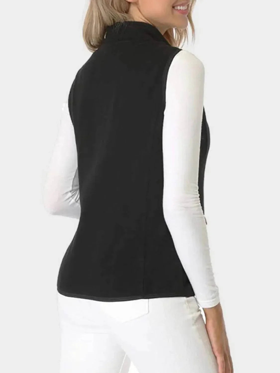 Zip Up Turtleneck Vest with Pockets - Bona Fide Fashion