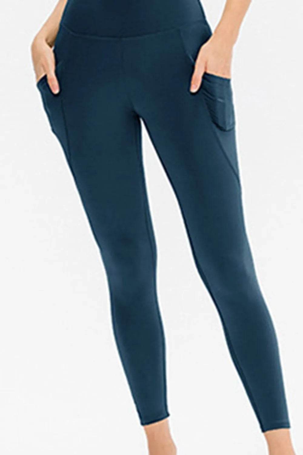 Slim Fit Long Active Leggings with Pockets - Bona Fide Fashion