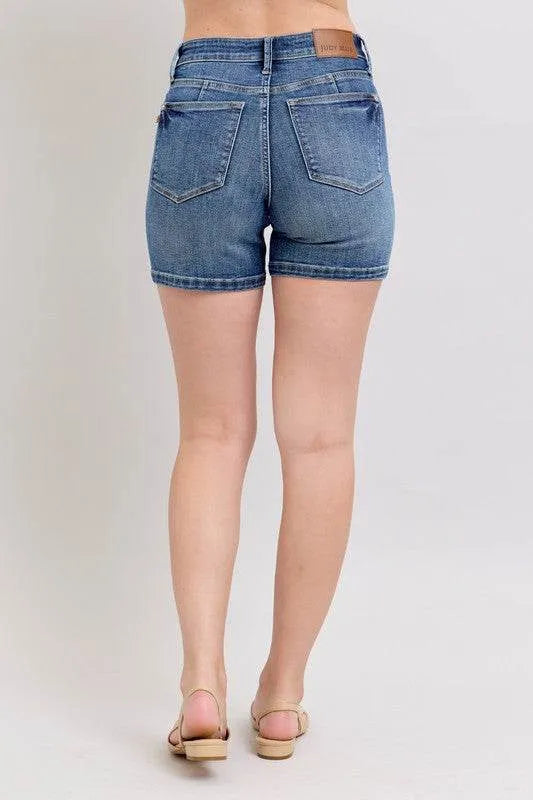 Judy Blue Full Size High Waist Denim Shorts Plus Size - Bona Fide Fashion