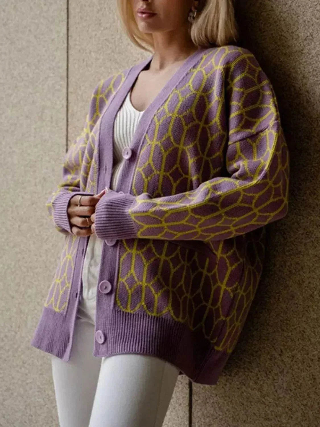 Button Up Long Sleeve Cardigan - Bona Fide Fashion