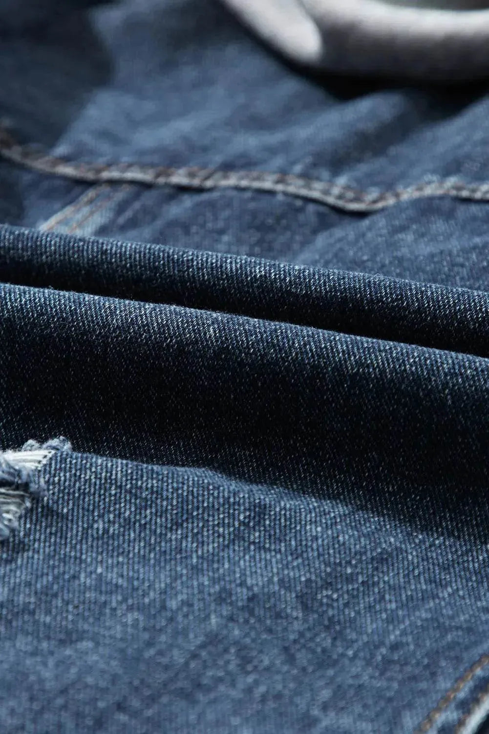 Fake Two-Piece Hooded Zip-Up Denim Jacket - Bona Fide Fashion