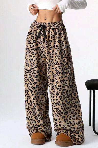 Leopard Wide Leg Pants - Bona Fide Fashion