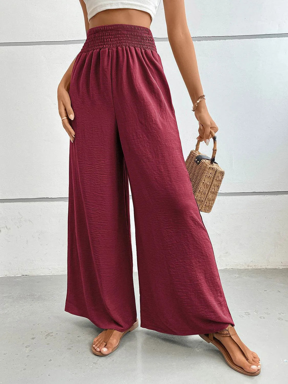Perfee Wide Leg Pants with Pockets - Bona Fide Fashion
