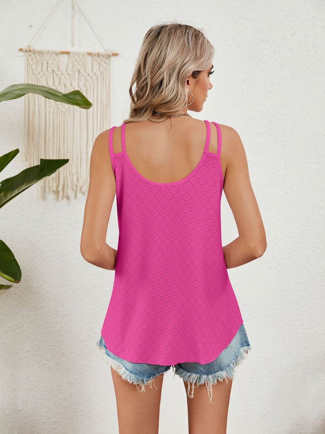 Florira Cutout Eyelet Tank - Bona Fide Fashion