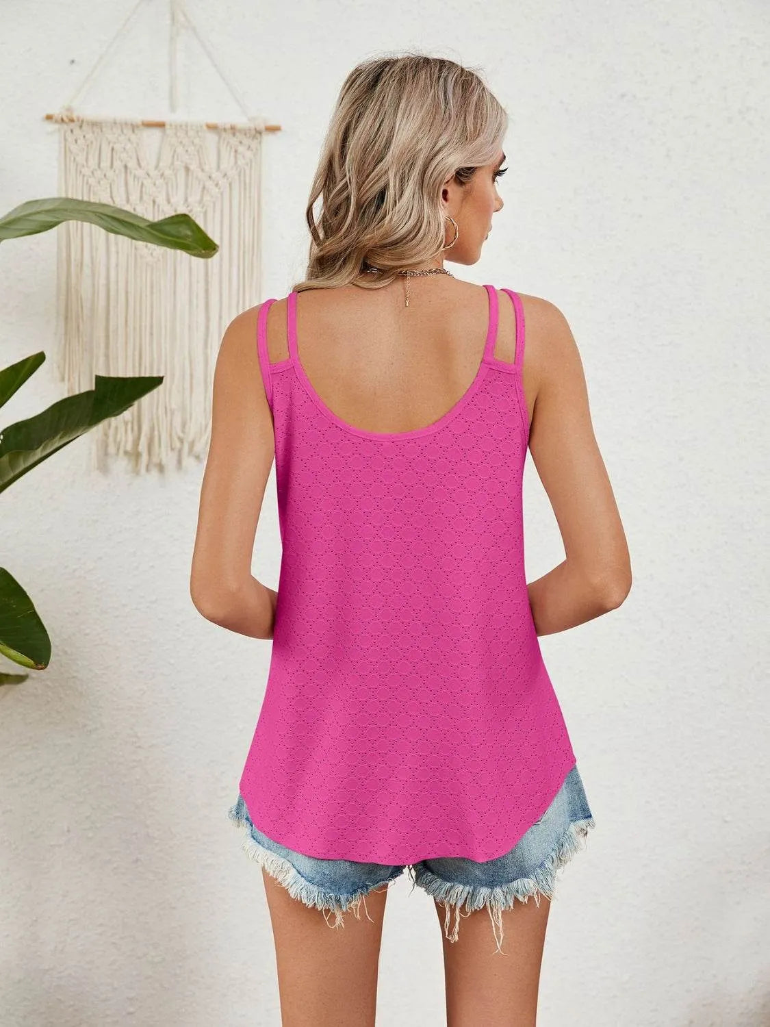 Florira Cutout Eyelet Tank - Bona Fide Fashion