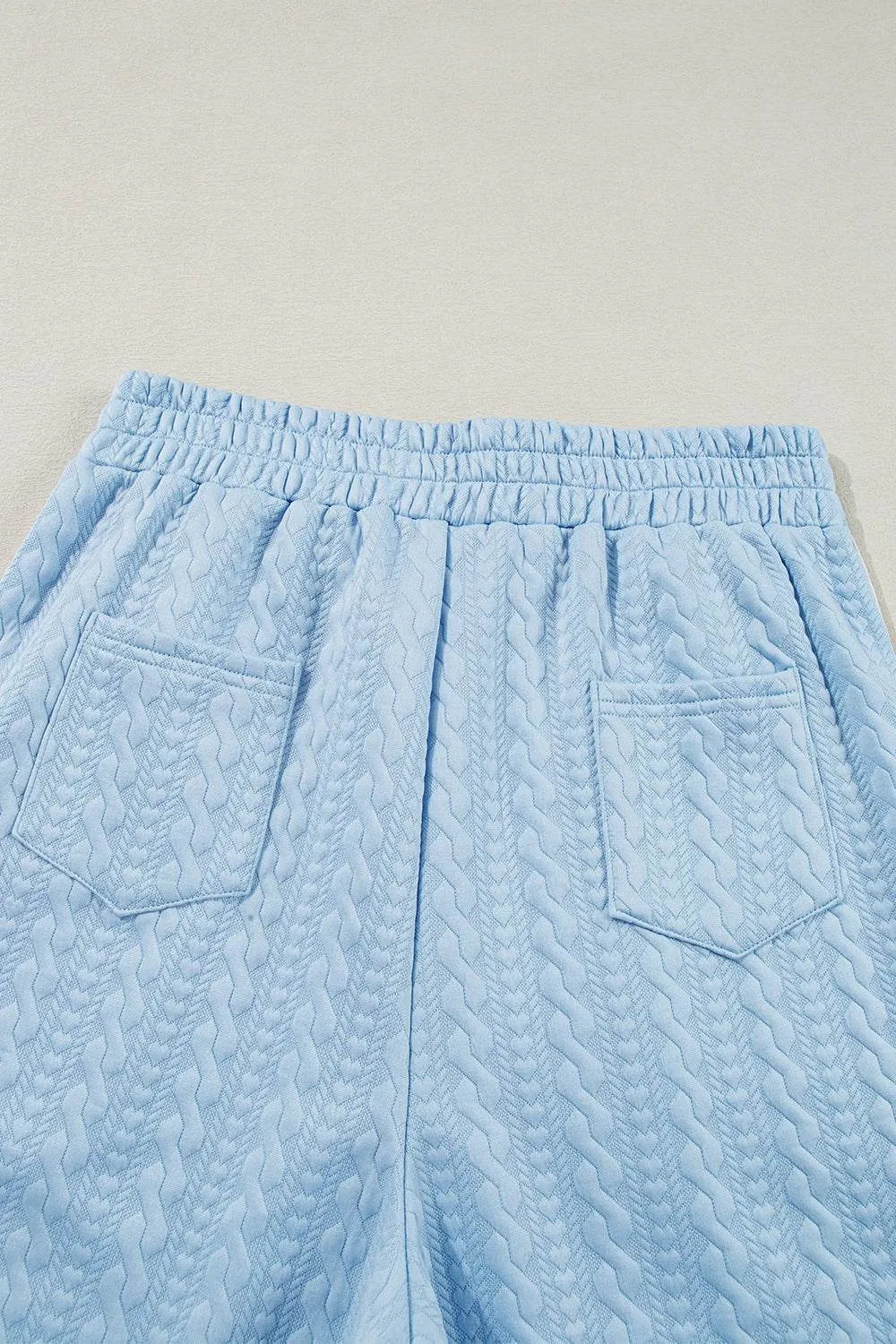 Textured Contrast Edge Top and High Waist Pants Set – Chic 2-Piece Outfit for Women - Bona Fide Fashion