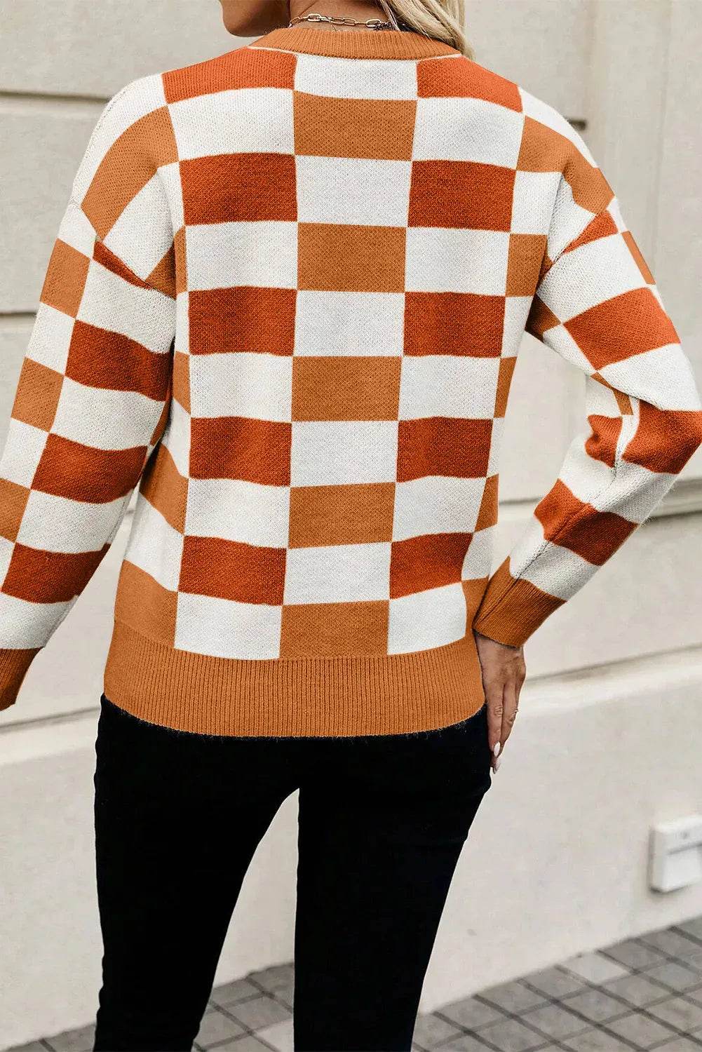 Color Block Round Neck Sweater - Bona Fide Fashion
