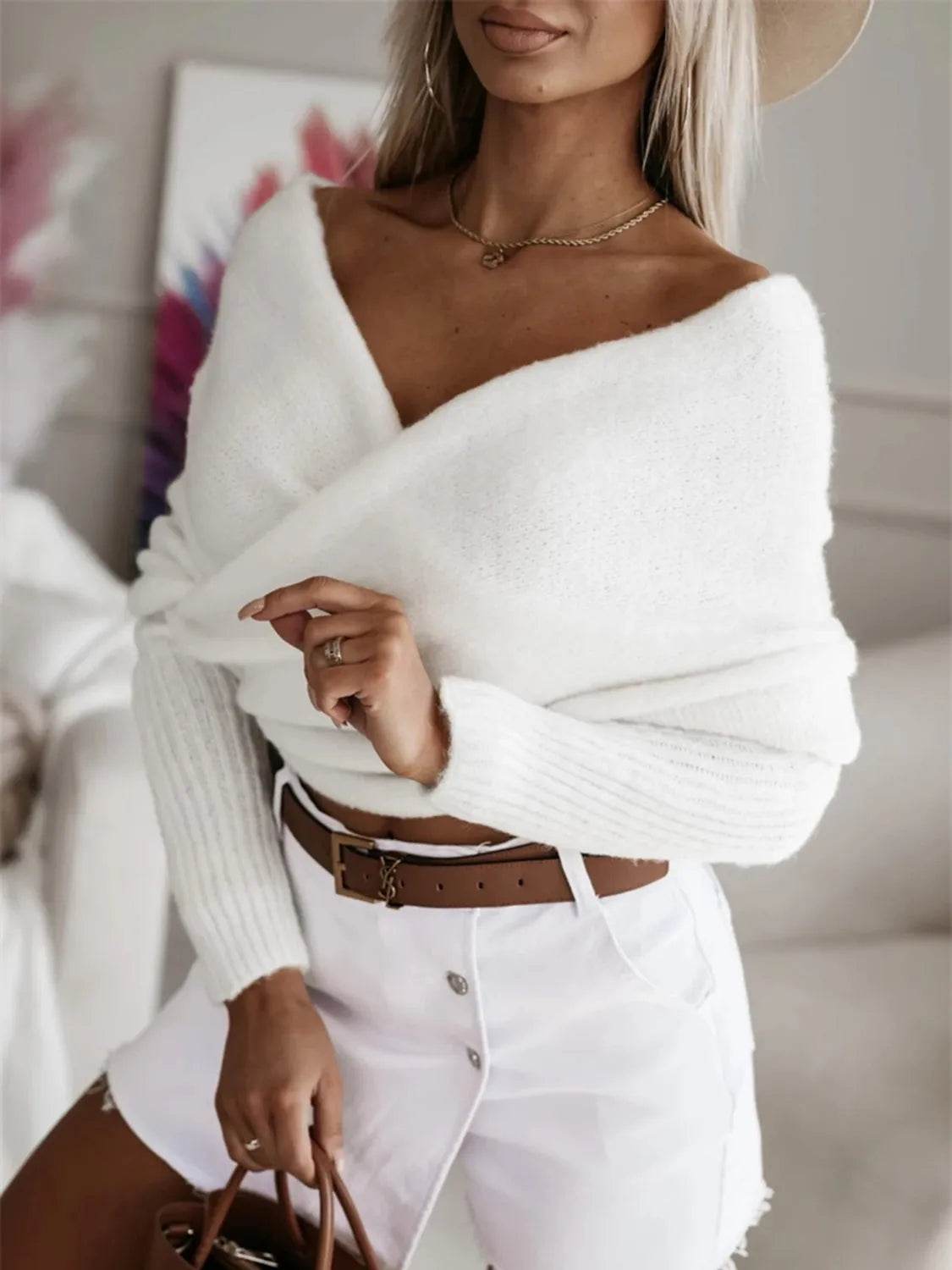 Long Sleeve Cropped Knit Top - Bona Fide Fashion