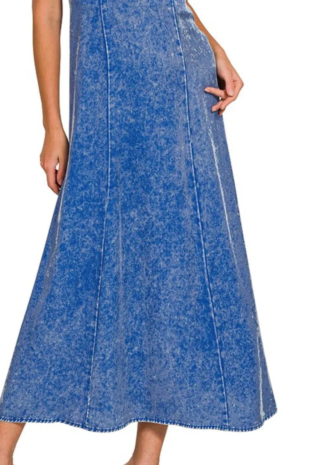 Zenana Tencel Mineral Washed Maxi Dress - Bona Fide Fashion