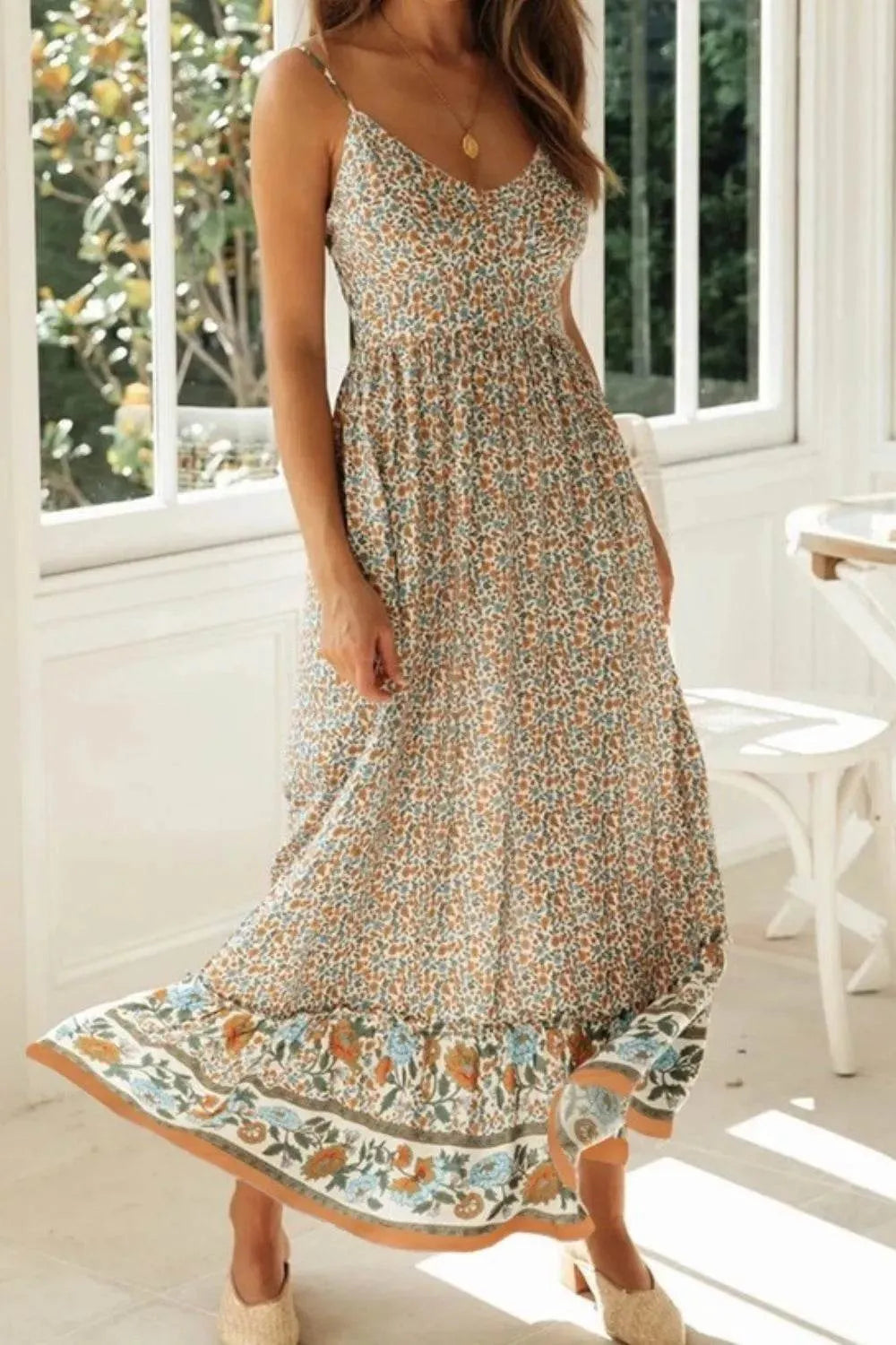 Printed Maxi Cami Dress - Bona Fide Fashion
